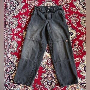 Dickies Double Knee Baggy Women’s 26R Black Denim Jeans